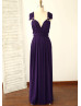 Plum Purple Jersey Multiway Wrap Convertible Bridesmaid Dress